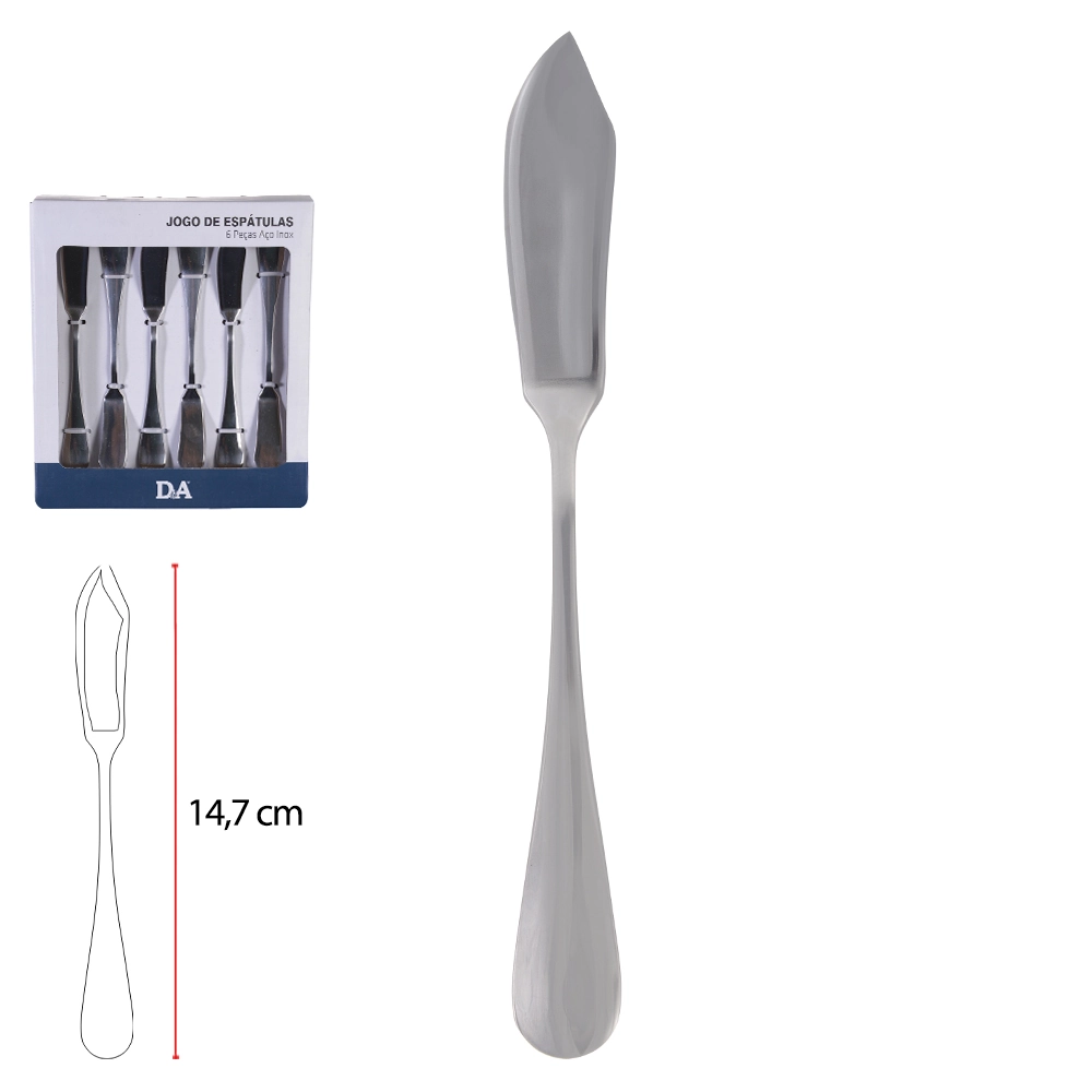 Cj Espatula Aco Inox 14.7cm 2.2mm 6pcs Prata 76845001 Dea