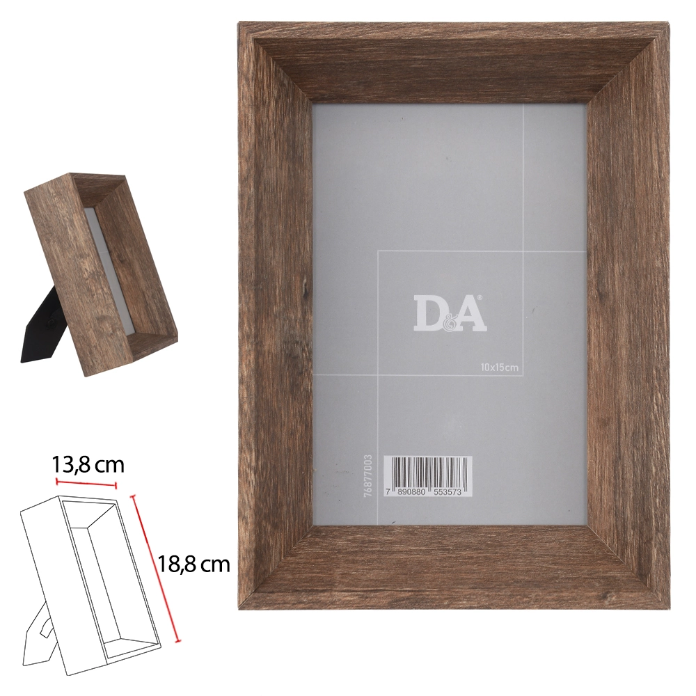 Porta Retrato Mdf Marrom 10x15cm 76877003 Dea