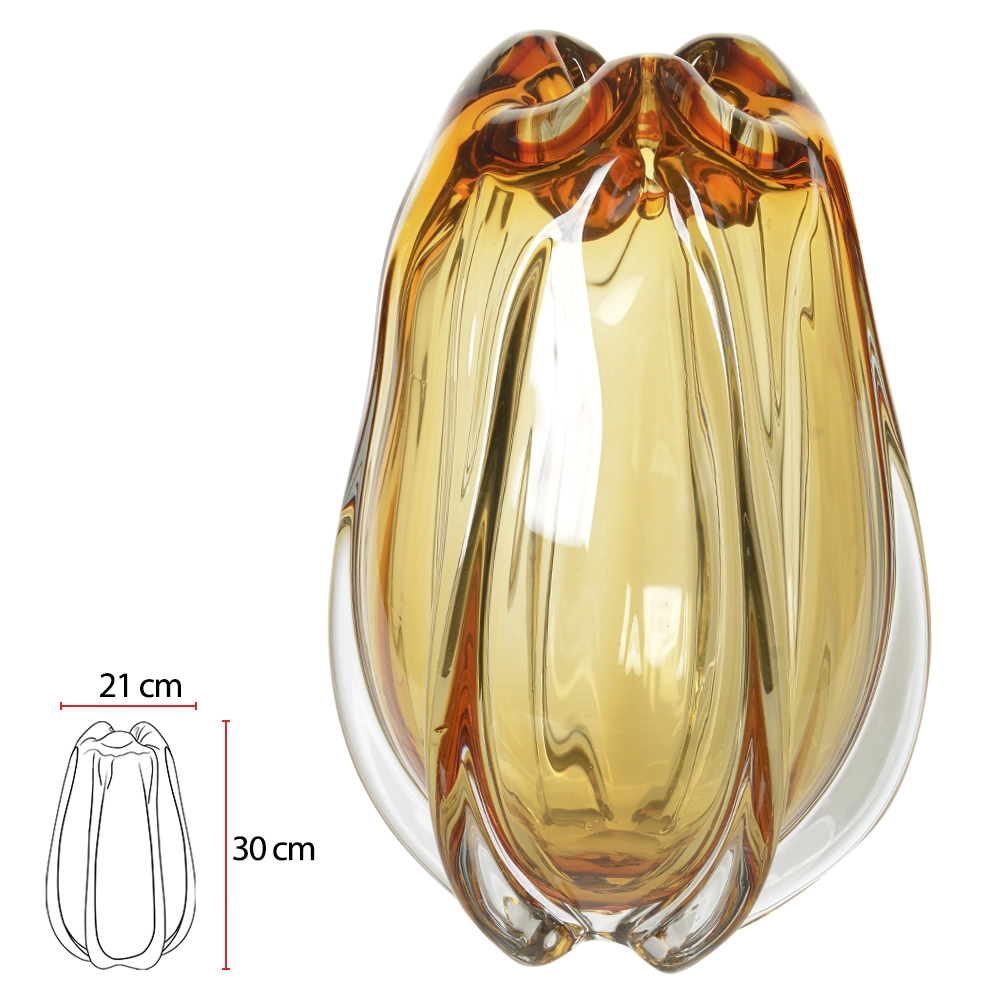 Vaso Decorativo Vidro Ambar 30cm 21d 69073003 Dea
