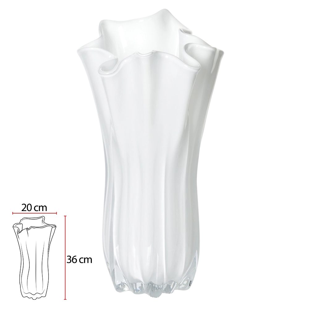 Vaso Vidro Branco 36cm 20d 69096002 Dea