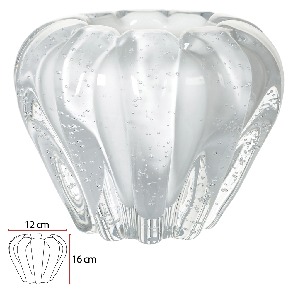 Vaso Vidro Branco 16cm 12d 76981001 Dea