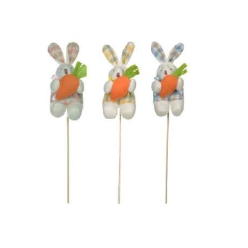 Pick Pascoa Pelucia Coelho C/3 Cores 16cm