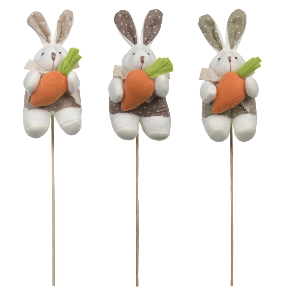 Pick Pelucia Coelho Pascoa Colorido 3un 16cm 77073001 Dea