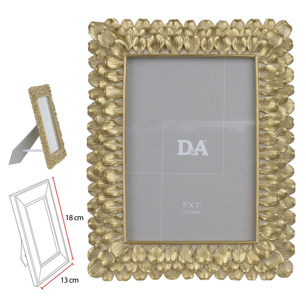Porta Retrato Poliresina 13x18cm Dourado 77089001 Dea