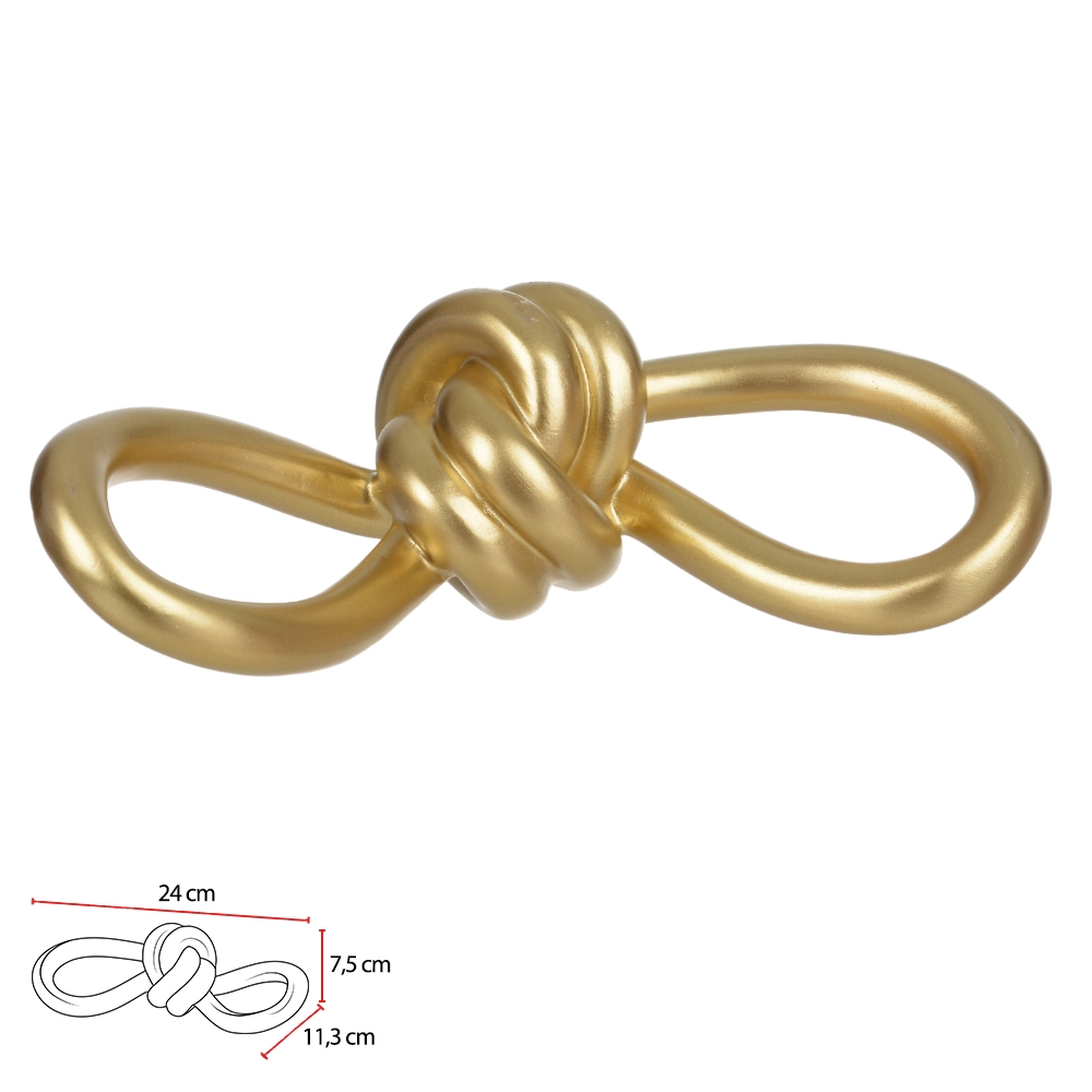 Escultura Poliresina Corda Dourado 11.3x24x7.5cm 77104001 Dea