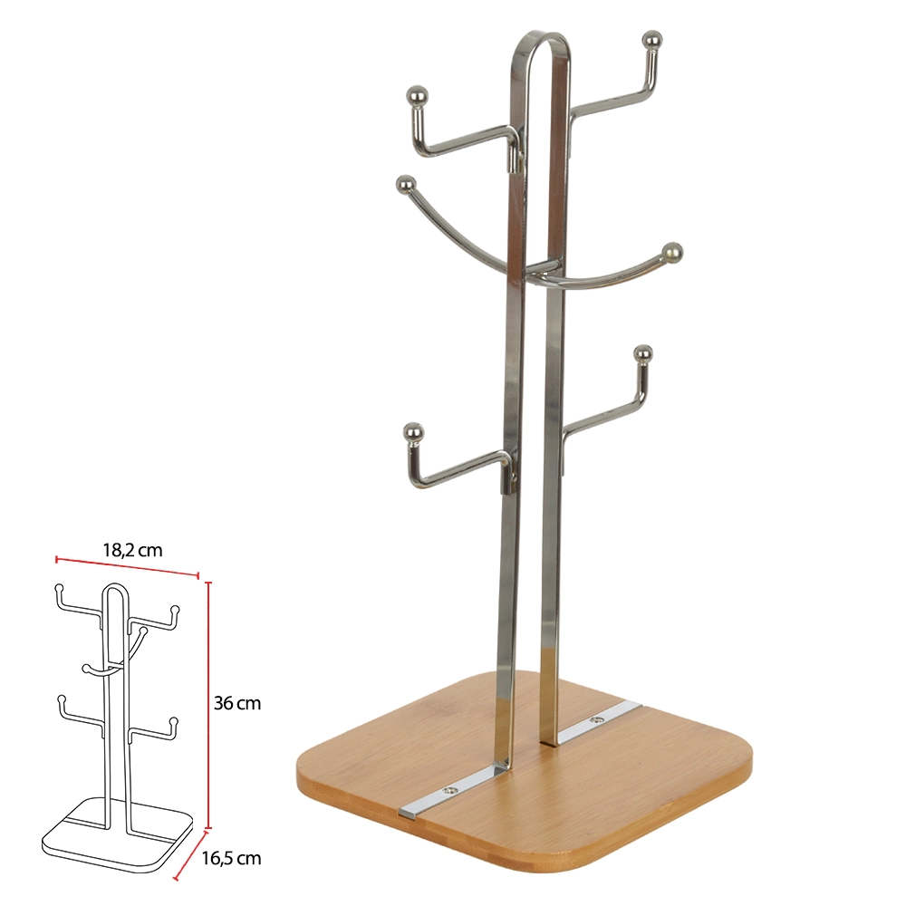Porta Xicara Aramado Base Bambu Prata 77331001 Dea