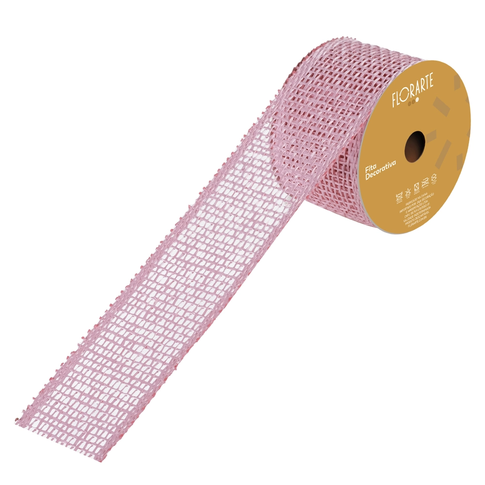 Fita Natal Aramada Rustica Rosa 6.3cmx9.14m 57726005 Dea