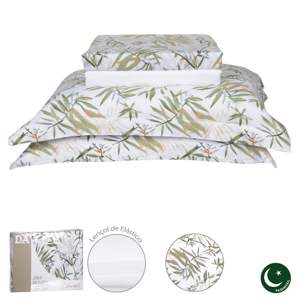 Jogo Cama Queen Algodao 180 Fios Liberato 2.5x2.4m 77561004 Dea