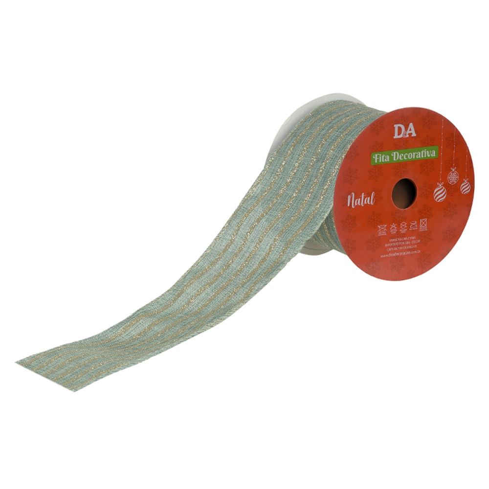 Fita Aramada Linho Glitter Cost Azul Champ 6.3cmx9.14m 77623005 Dea
