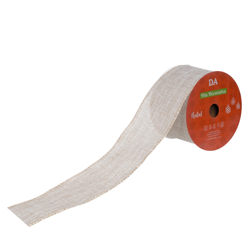 Fita Aramada Tecido Costura Bege Rose 6.3cmx9.14m 73152013 Dea