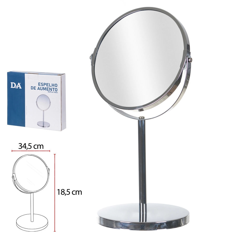 Espelho Aumento Aco Cromad Prata 34.5x18.5x15cm 77708001 Dea