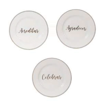 Objeto Decorativo De Natal Dourado/branco 19cm