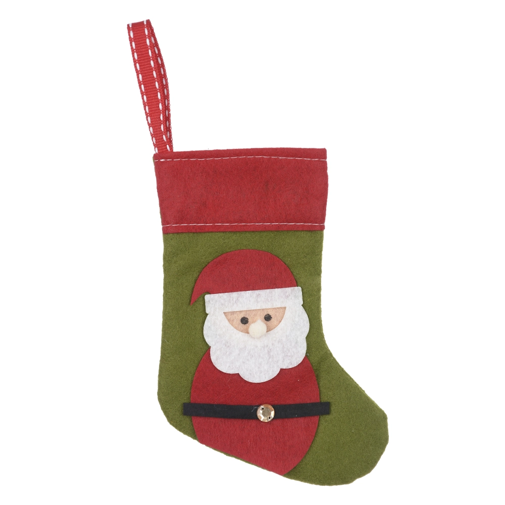 Meia Natal Papai Noel Vermelho Verde 14cm 77808001 Dea