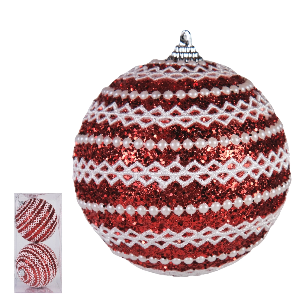 Bola Decorada Natal 2un 10cm 57768001 Dea
