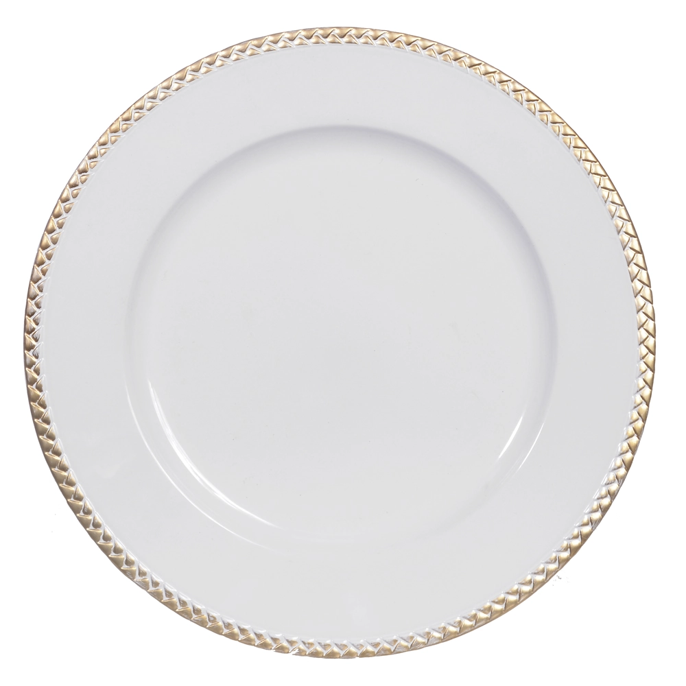 Sousplat De Plastico Branco Dourado 33d 77839001 Dea