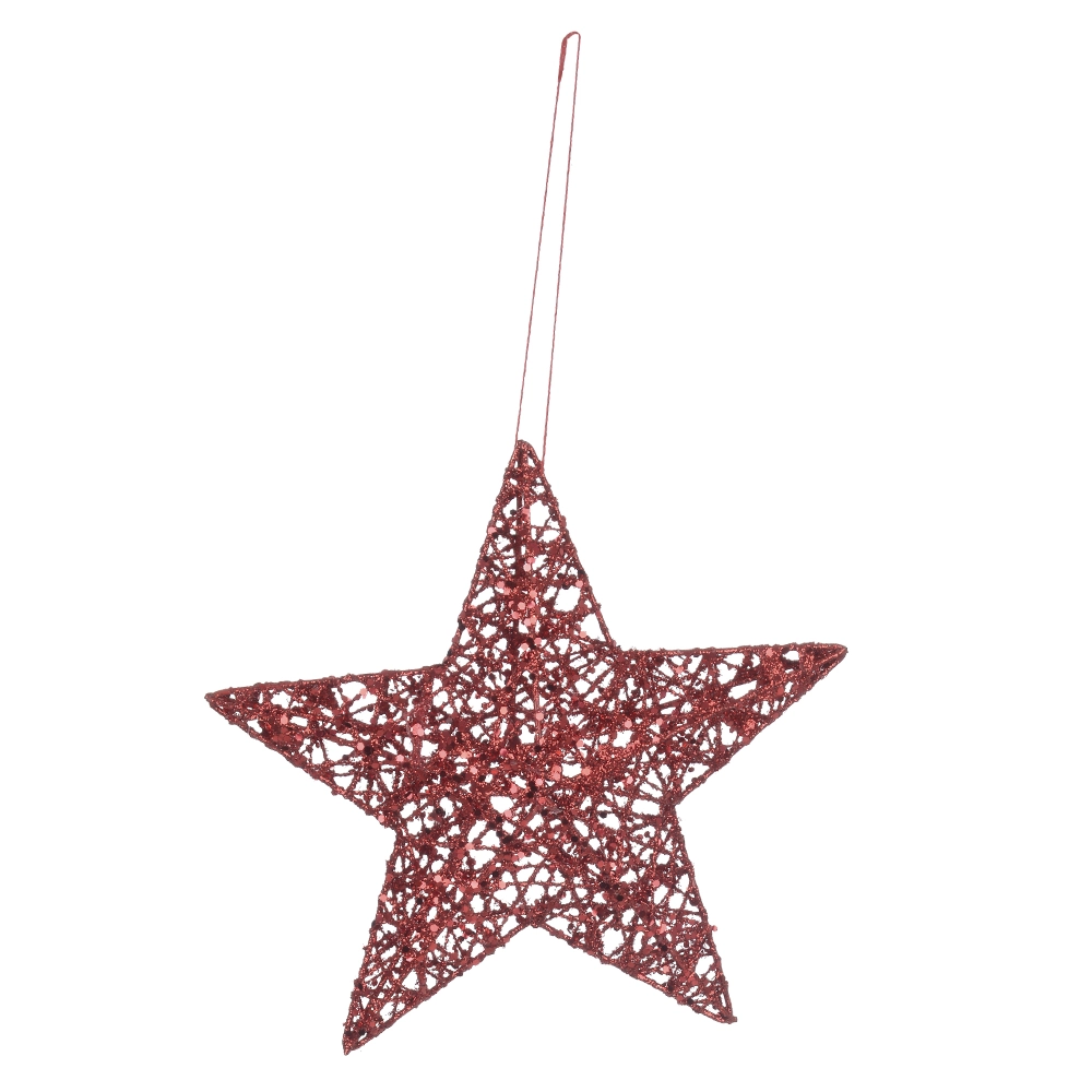 Enfeite Natal Estrela Aramada Vermelho 20cm 77862002 Dea
