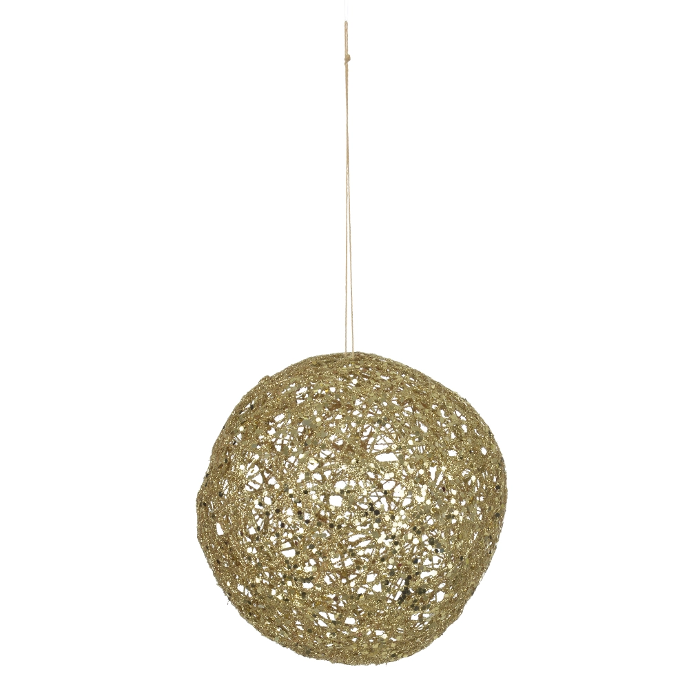 Bola Natal Aramada Dourada 15cm 77865001 Dea