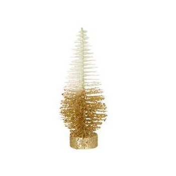 Natal Arvore Decorativa Dourado Branco 20cm 77872003 Florarte