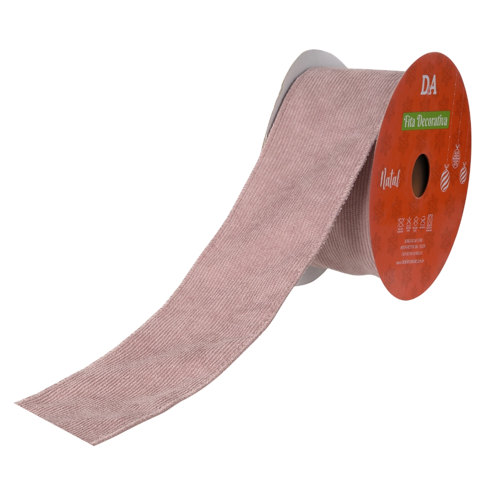 Fita Aramada Tecido Rosa Antigo 6.3cmx9.14m 77928001 Dea