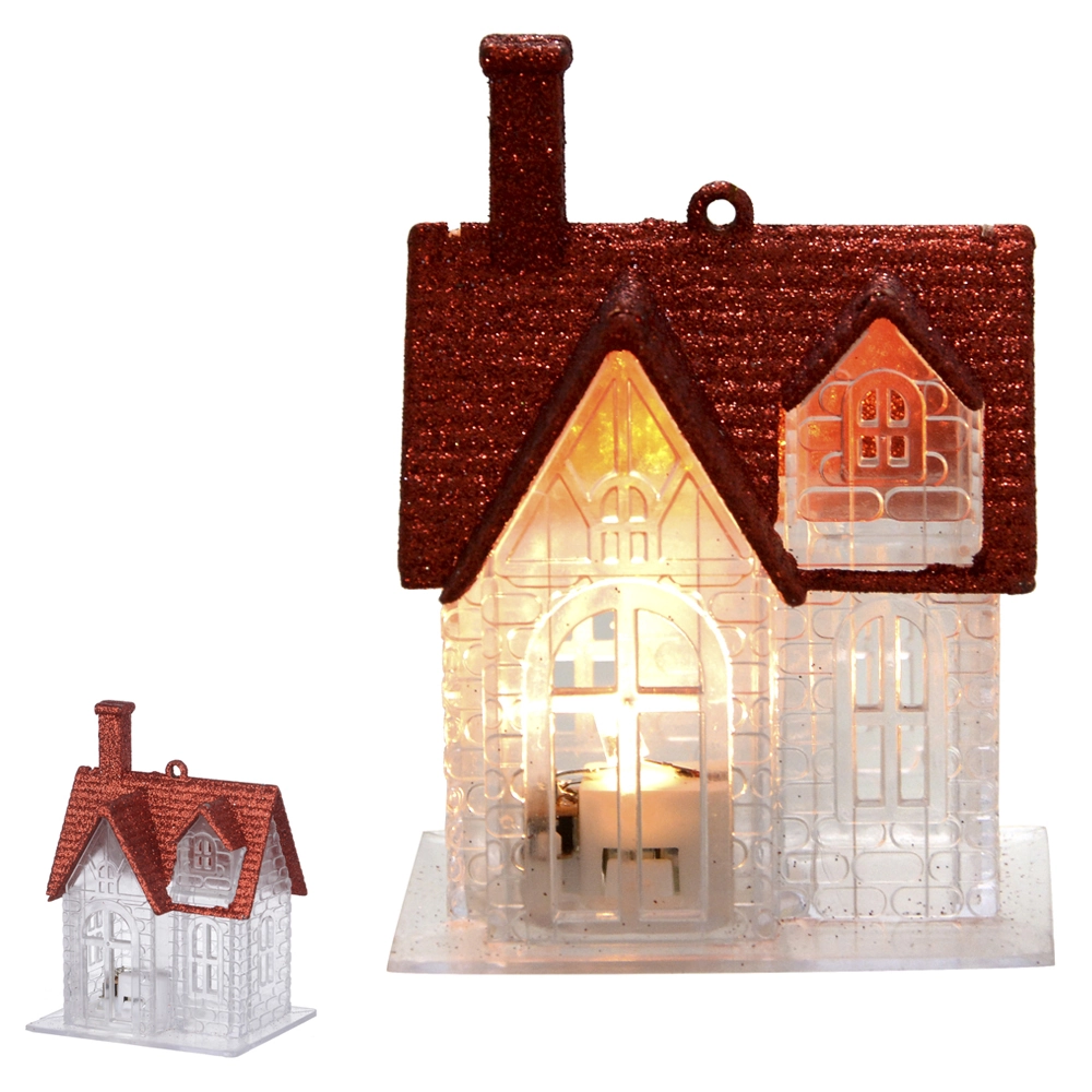 Enfeite Casa Natal Pendurar Led Vermelho 10x8x6cm 77946002 Dea