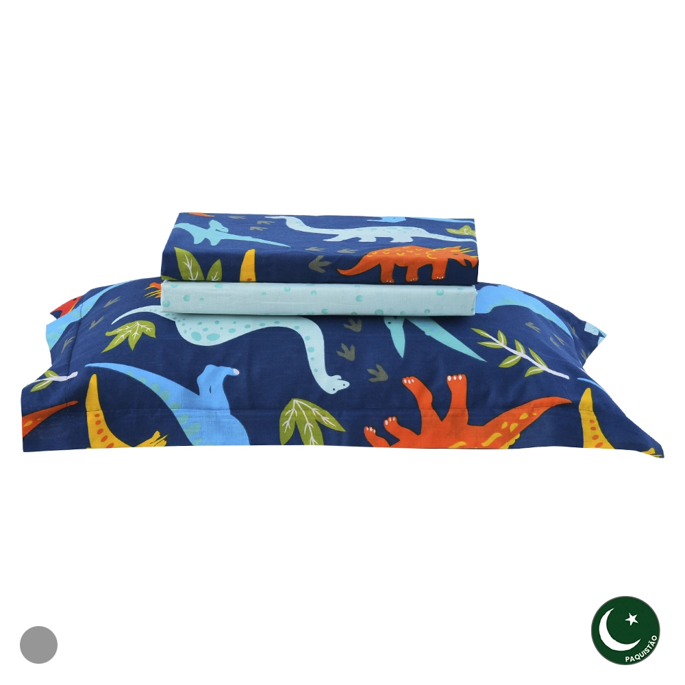 Jogo Cama Infantil Solteiro Blue Dino 1.5x2.4m 77990010 Dea