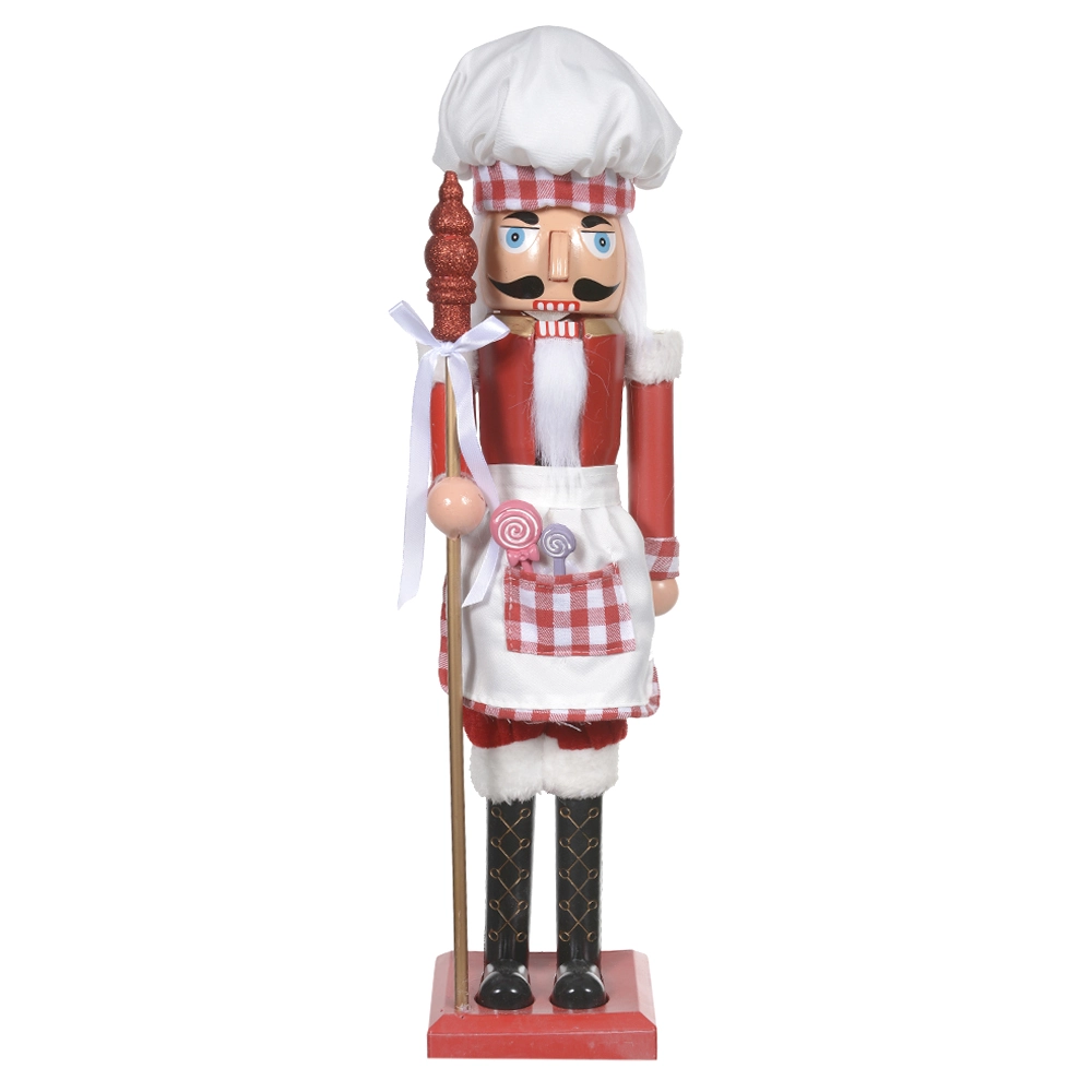 Boneco Natal Quebra Nozes Pe Cozinheiro Verm Bco 60cm 77999001 Dea