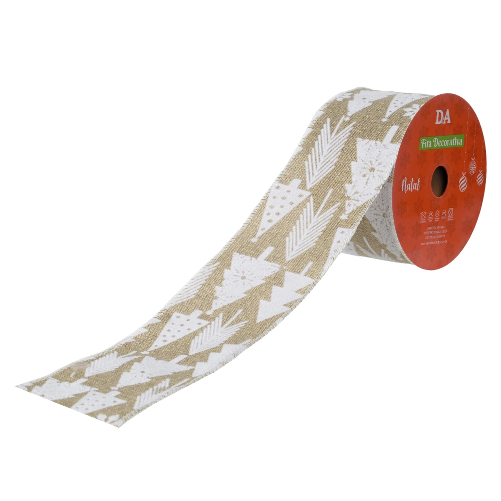 Fita Aramada Tecido Costura Branco Bege 6.3cmx9.14m 73271005 Dea
