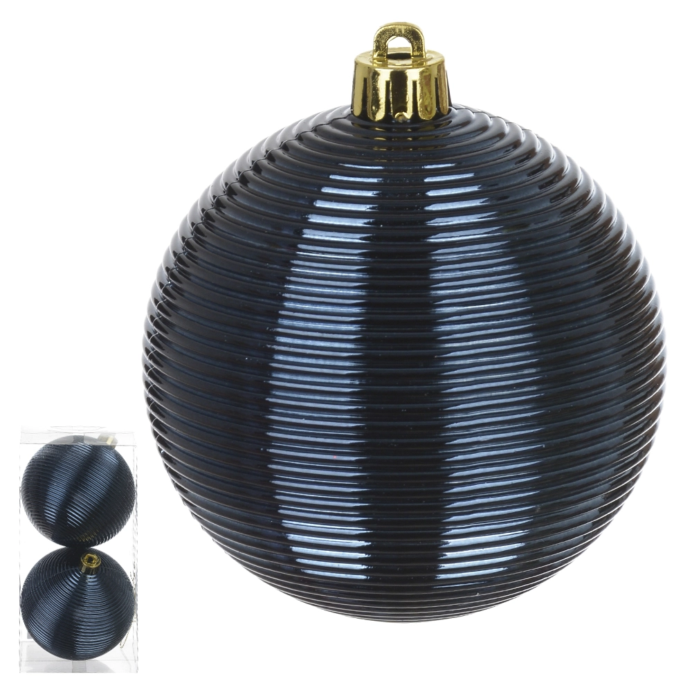 Bola Natal Pvc 2un Azul 8cm 78124004 Dea