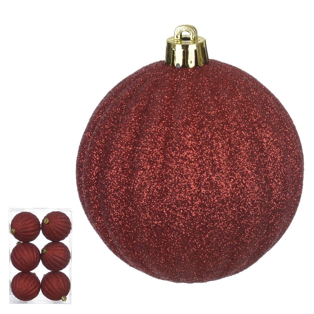 Bola Natal Pvc 6un Vermelho 8cm 78147003 Dea