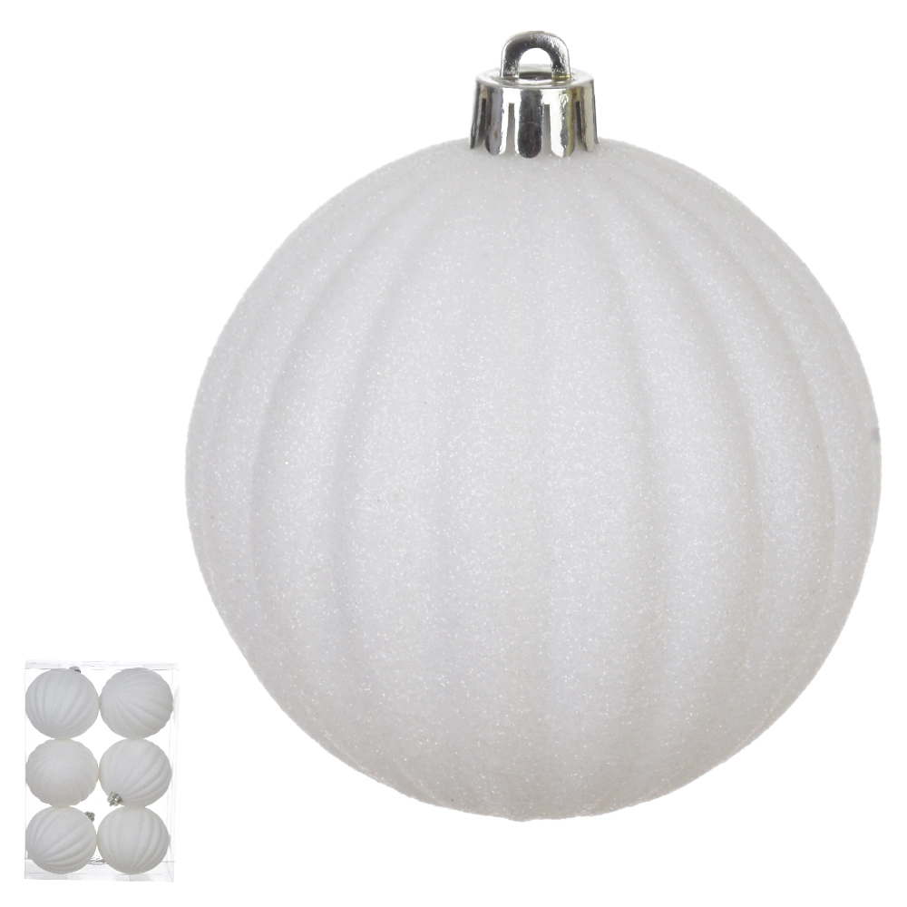 Bola Natal Pvc 6un Branco 8cm 78147005 Dea