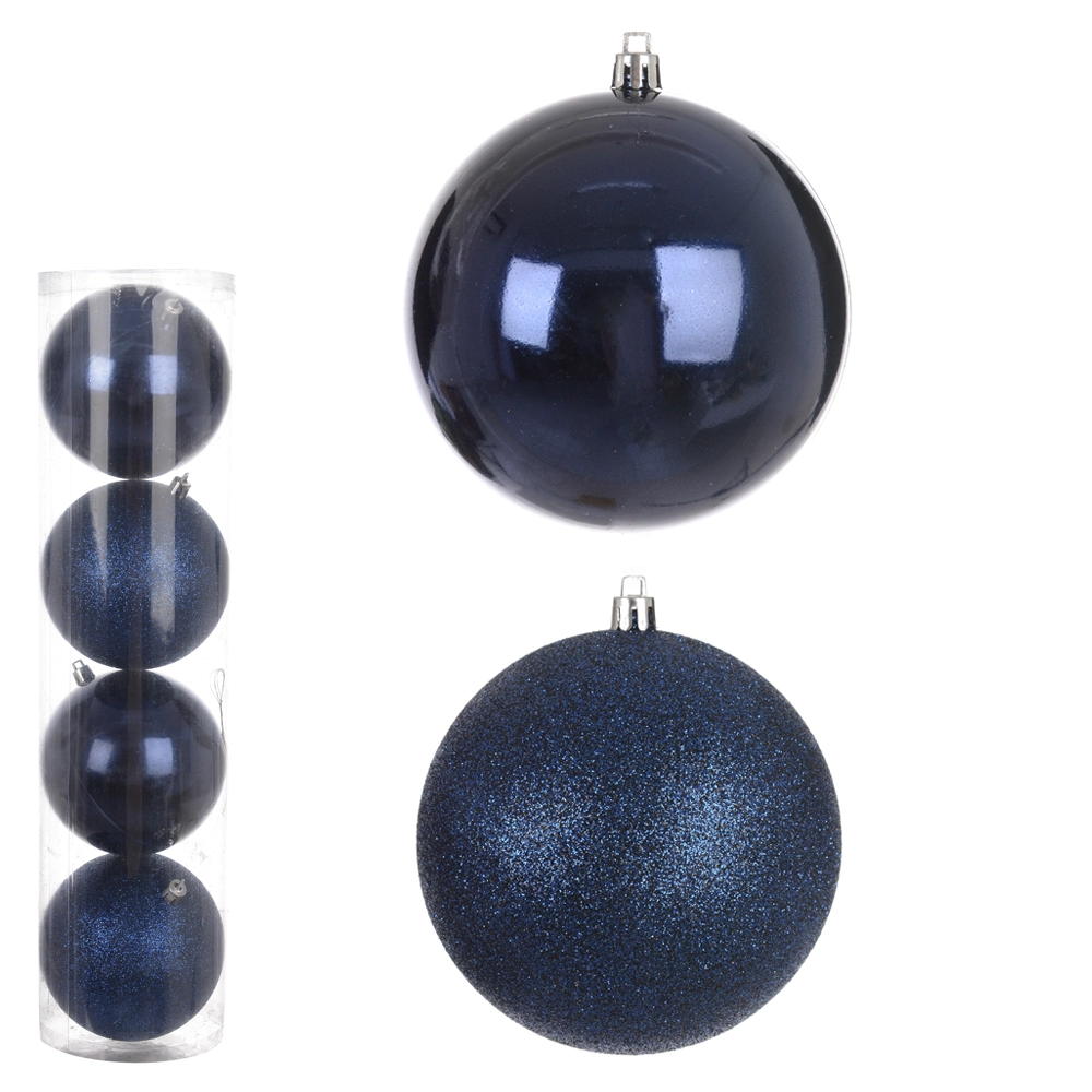 Bola Natal Mista Azul 10cm 4un 67112015 Dea