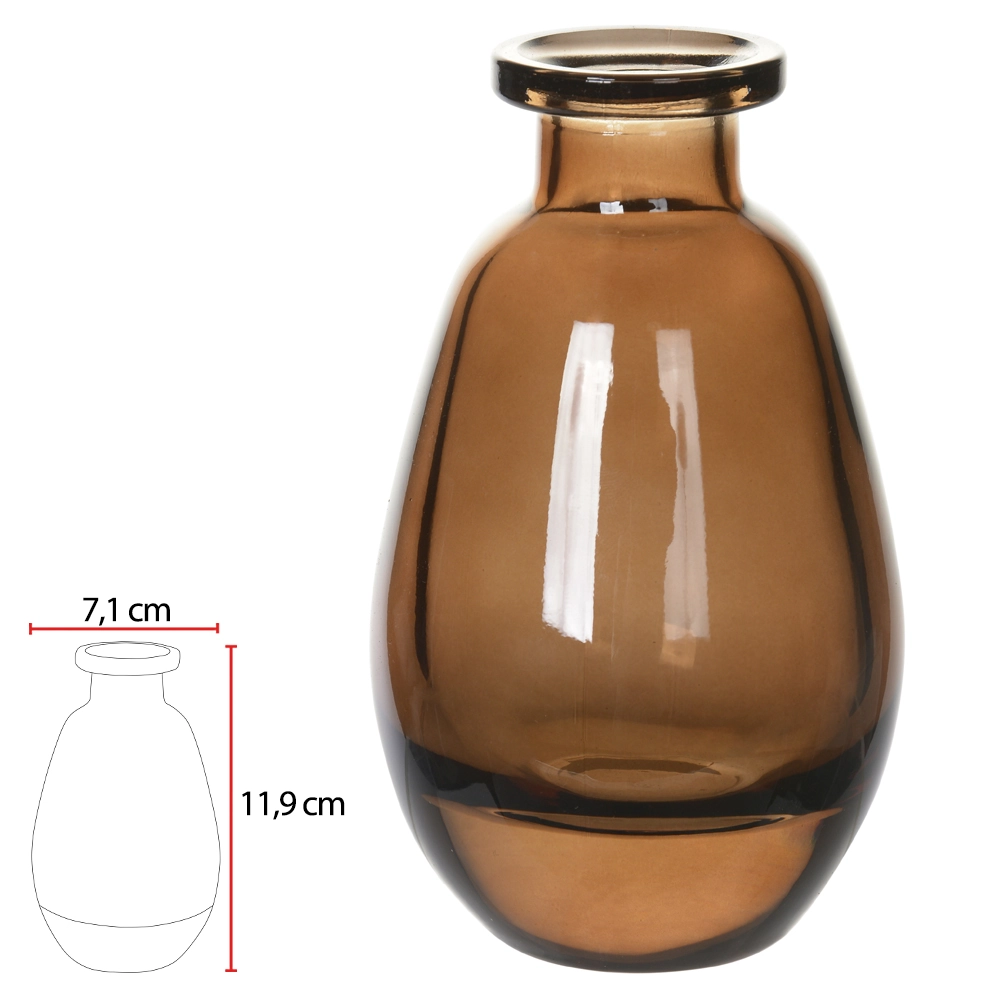 Vaso Vidro Marrom 11.9cm 7.1d 78318001 Dea