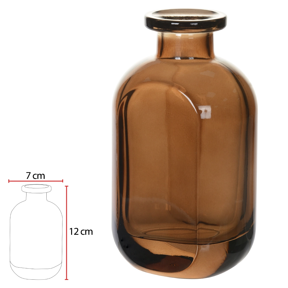 Vaso Vidro Marrom 12cm 7d 78319001 Dea