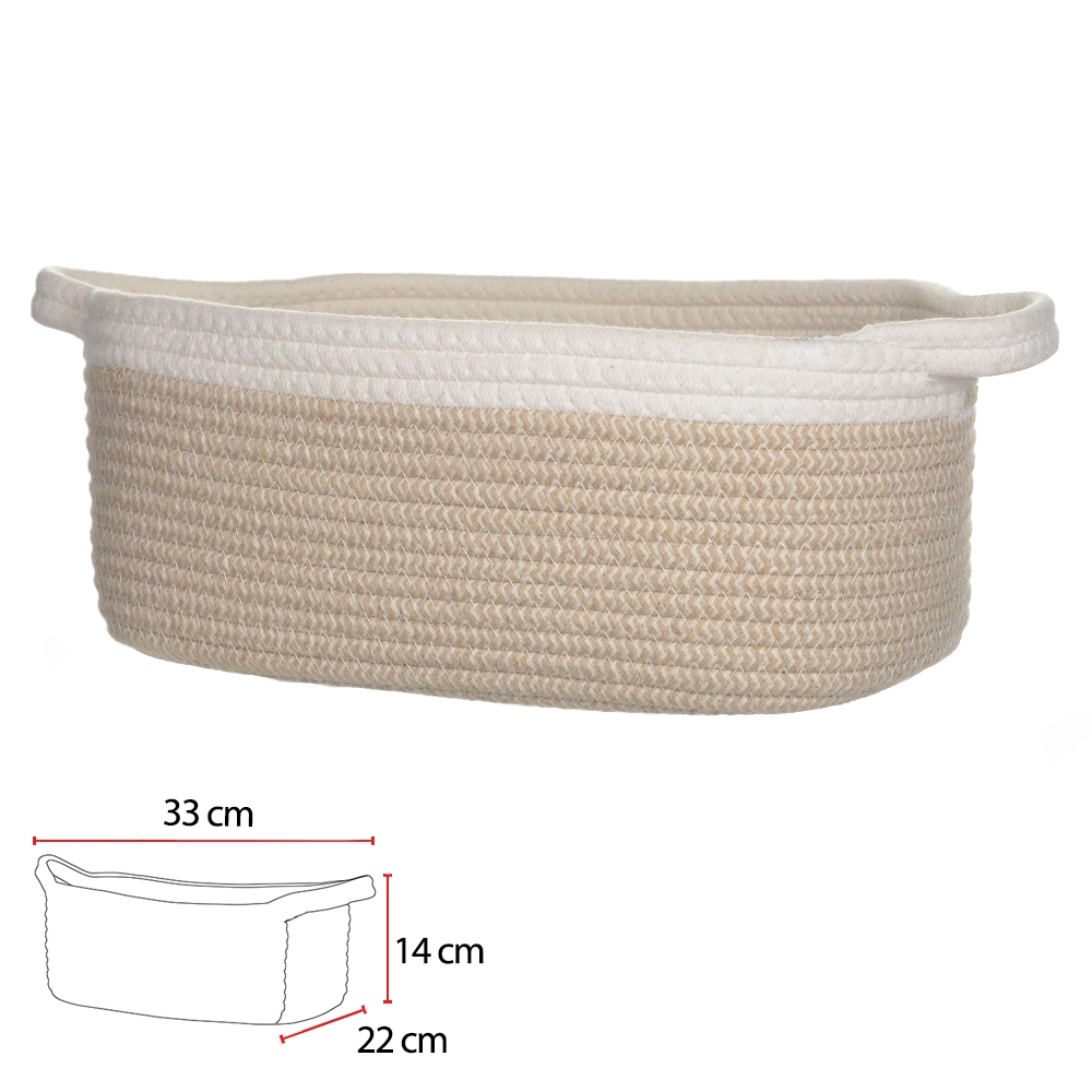 Cesto Organizador G Alca Bege Branco 14x33x22cm 78488002 Dea