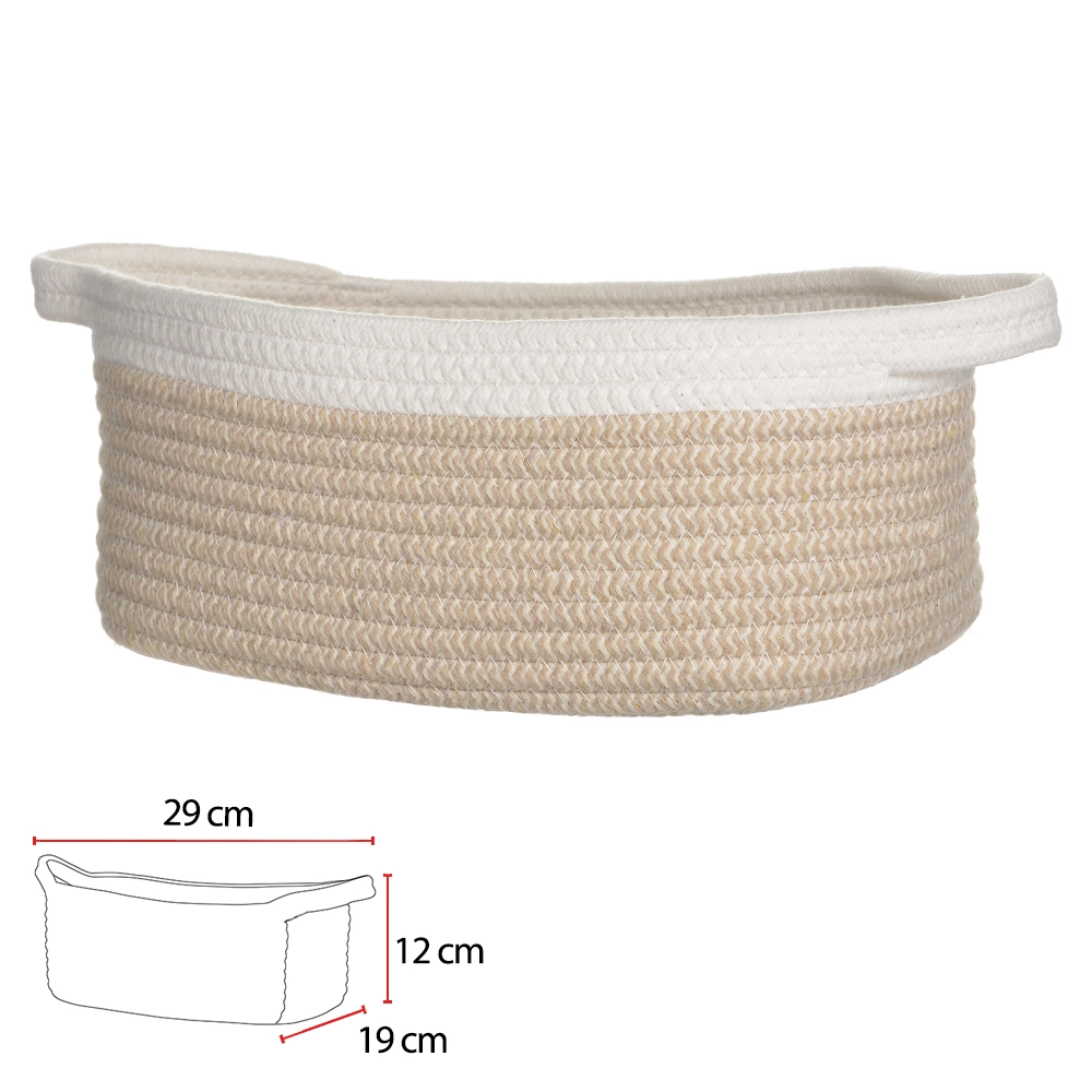 Cesto Organizador M Alca Bege Branco 12x29x19cm 78497002 Dea