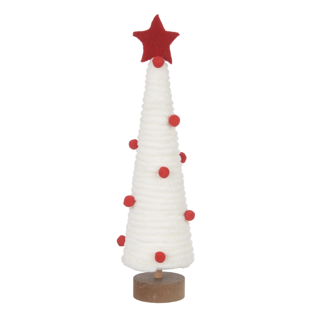Arvore Natal Branca Vermelha 25.6cm 78507001 Dea