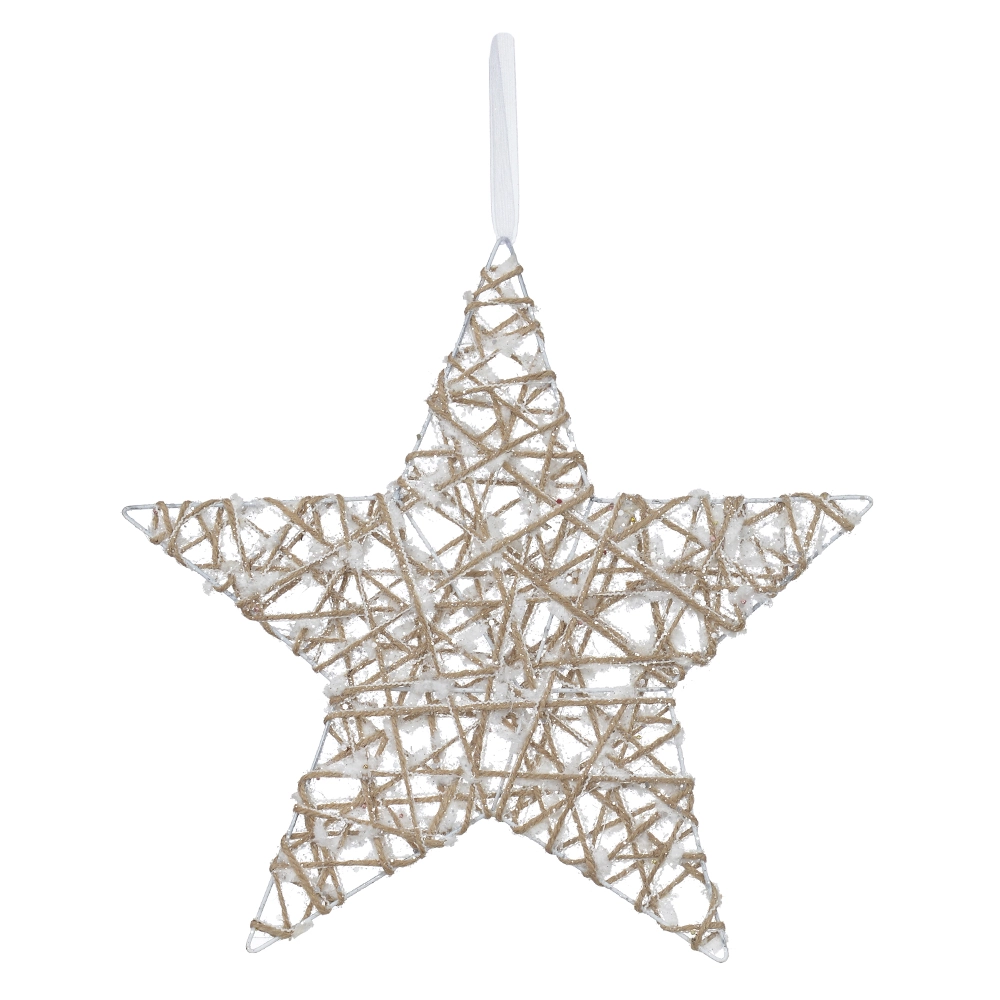 Enfeite Pendurar Natal Estrela Aramada Bege Branco 30cm 78535001 Dea
