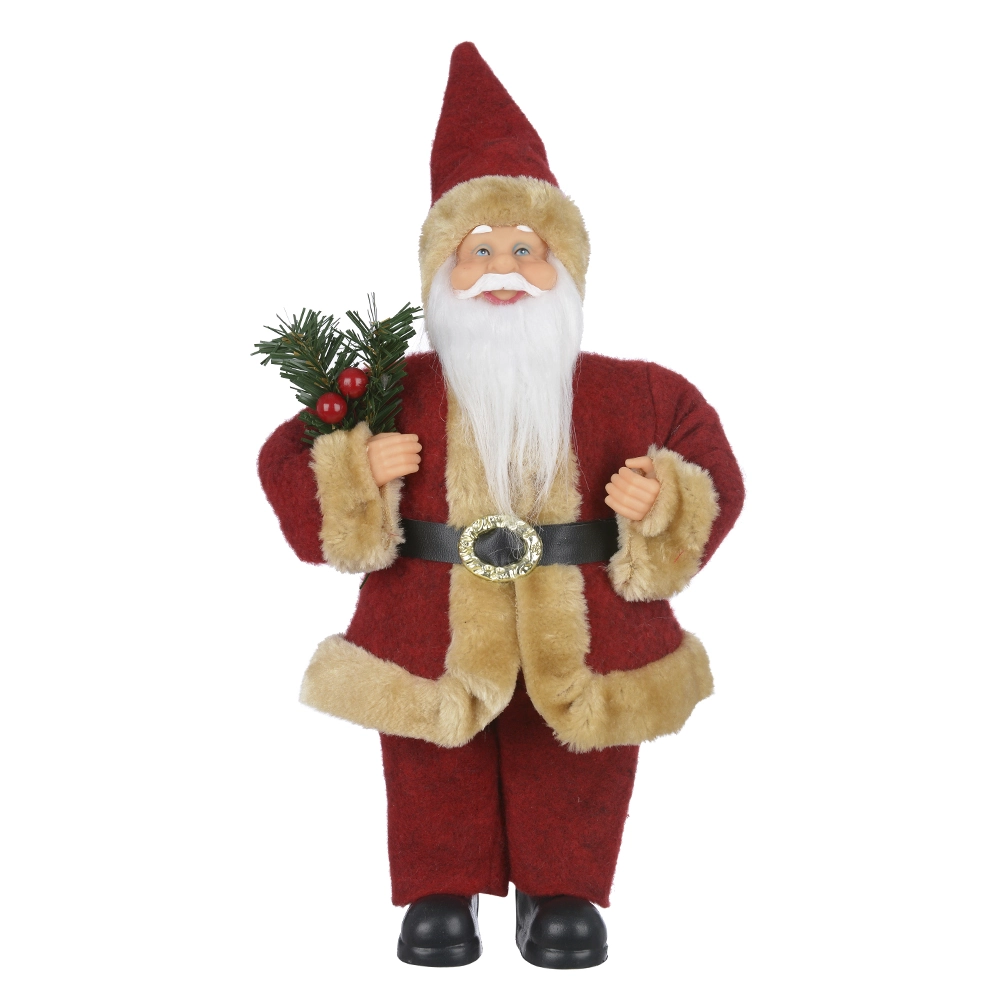 Papai Noel Natal Em Pe Vermelho Bege 30cm 78648001 Dea