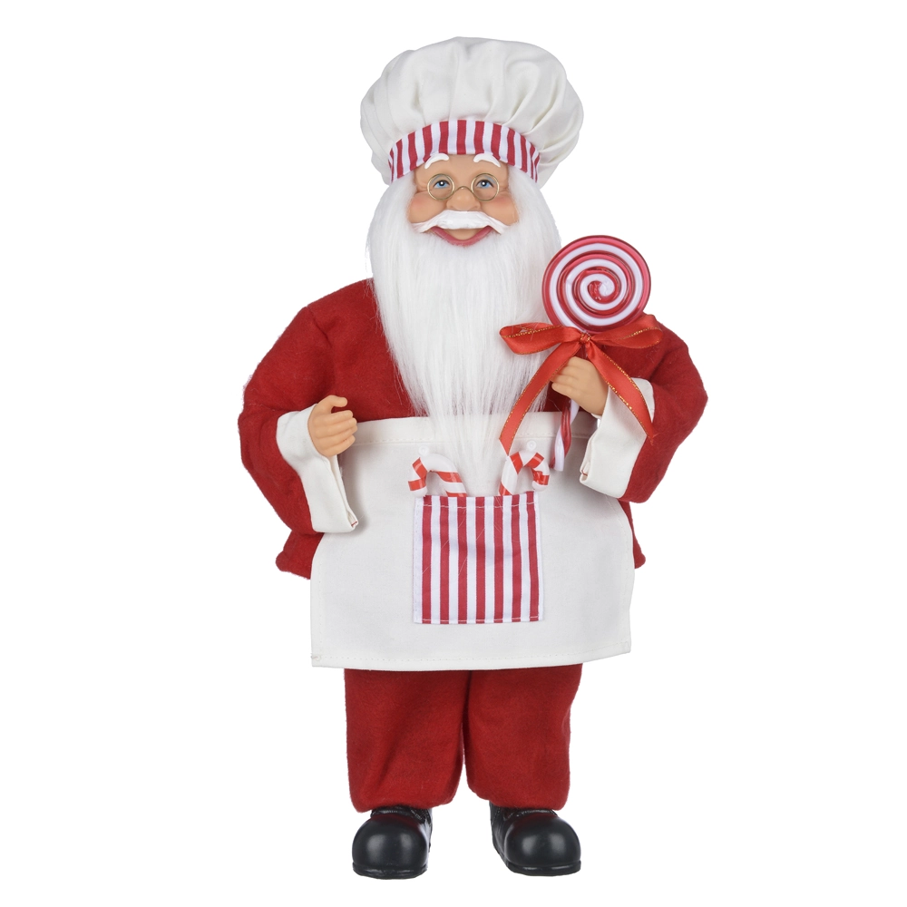 Papai Noel Natal Cozinheiro Vermelho Branco 40cm 78665001 Dea