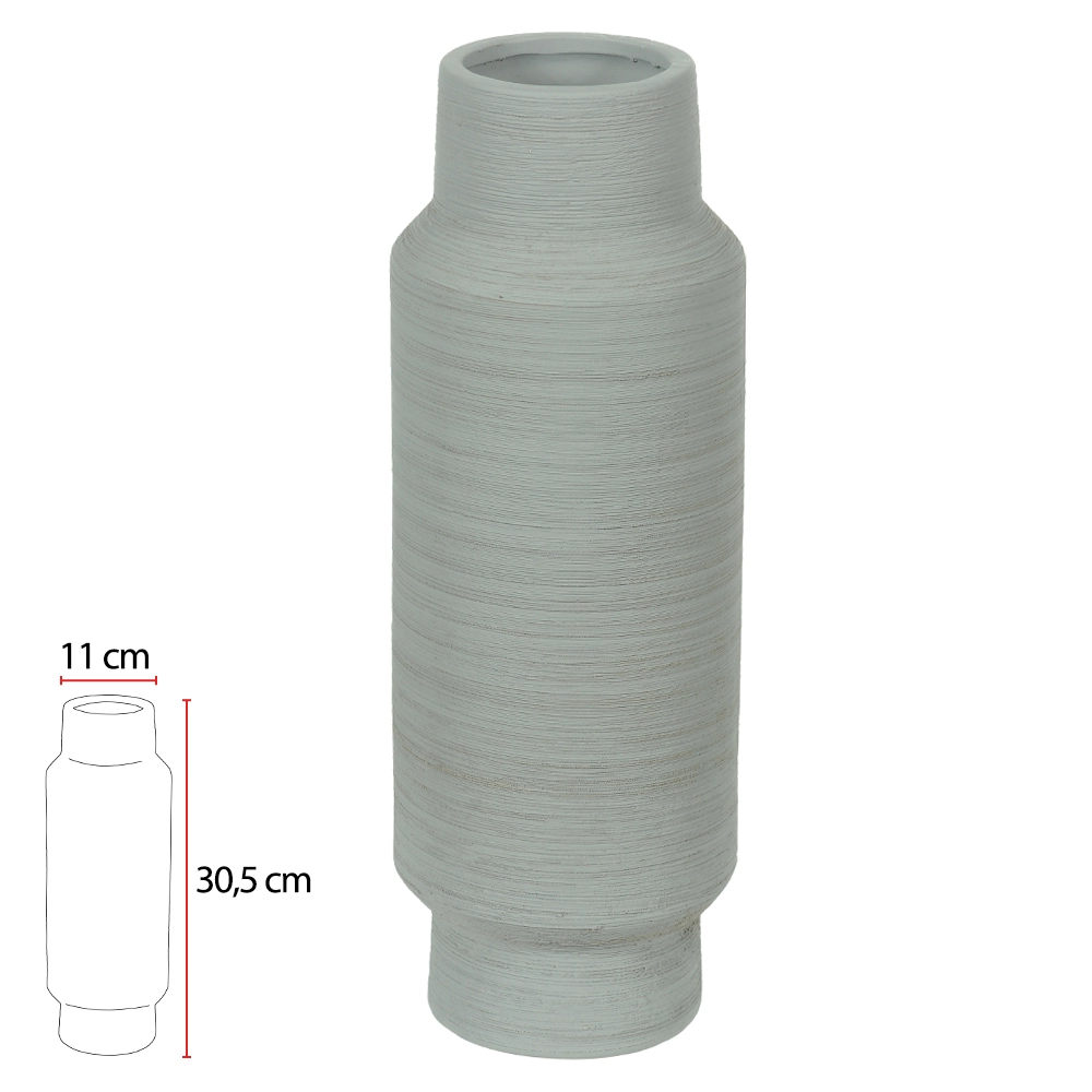 Vaso Ceramica Cinza 30.5cm 11d 78717001 Dea