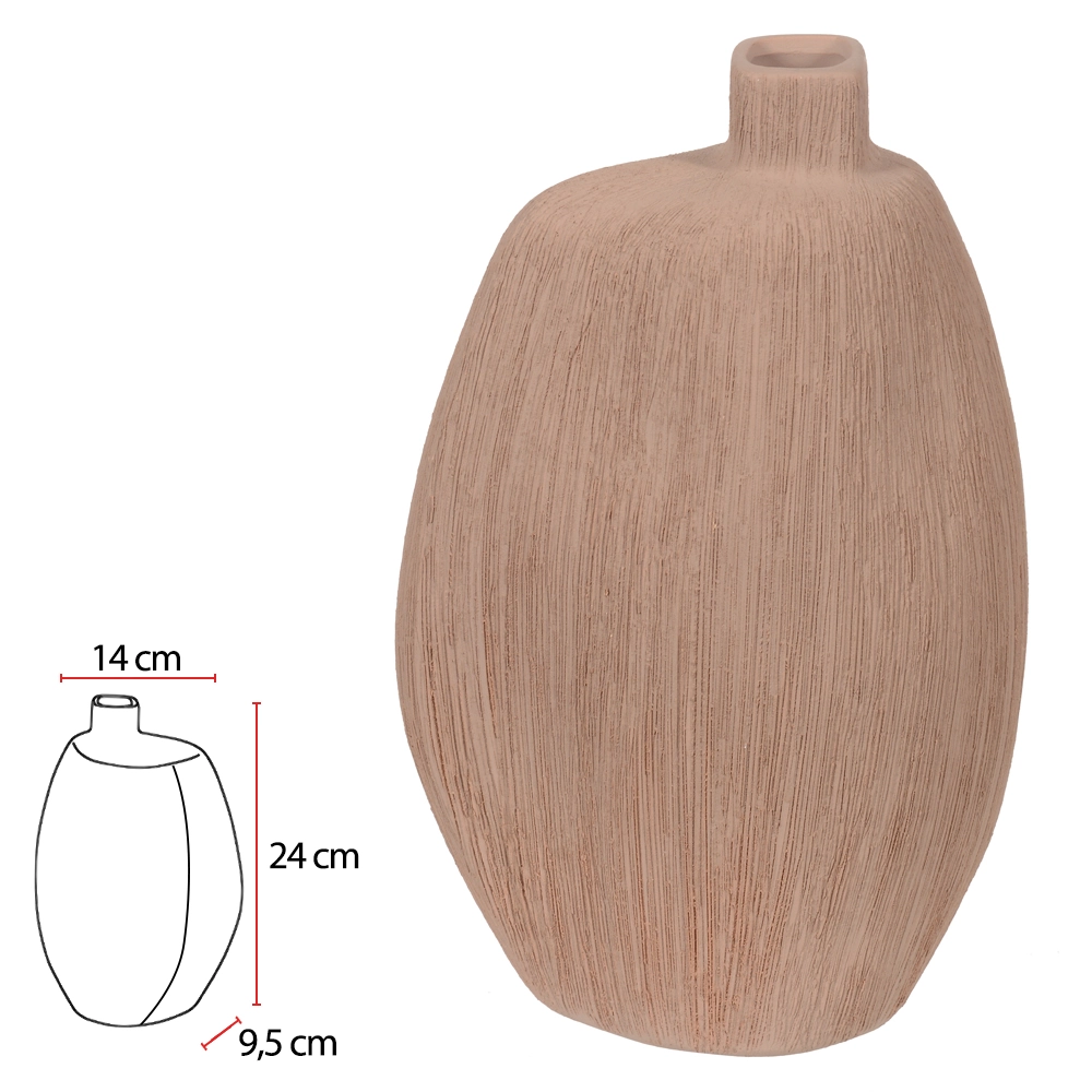 Vaso Ceramica Bege 24x14x9.5cm 78732001 Dea