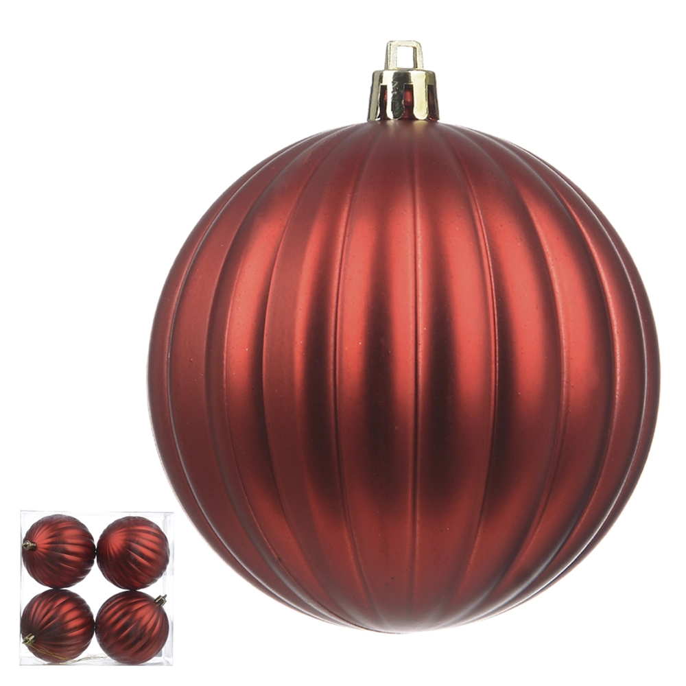 Bola Natal Fosca Pvc 4un Vermelho 8cm 78753001 Dea