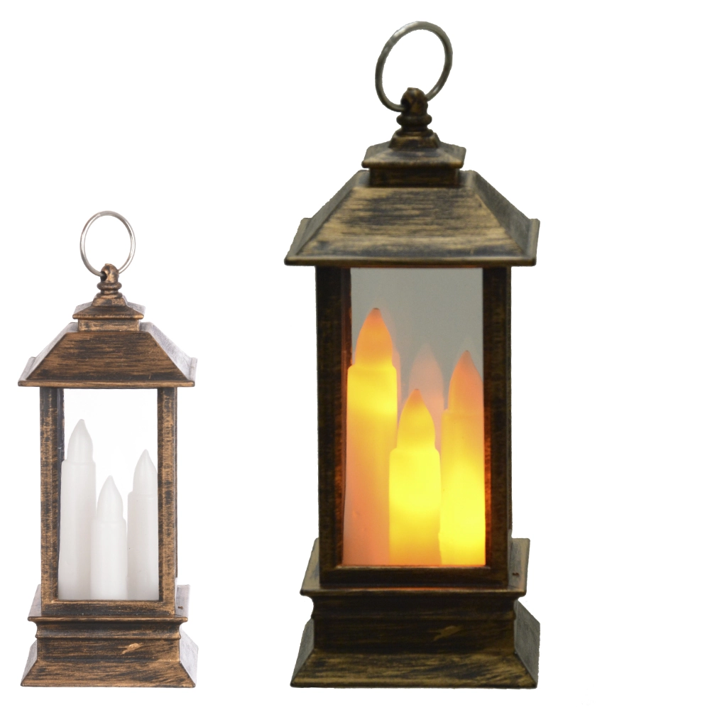 Lanterna Led 3 Velas Ouro Velho 13x5.5cm 78758001 Dea