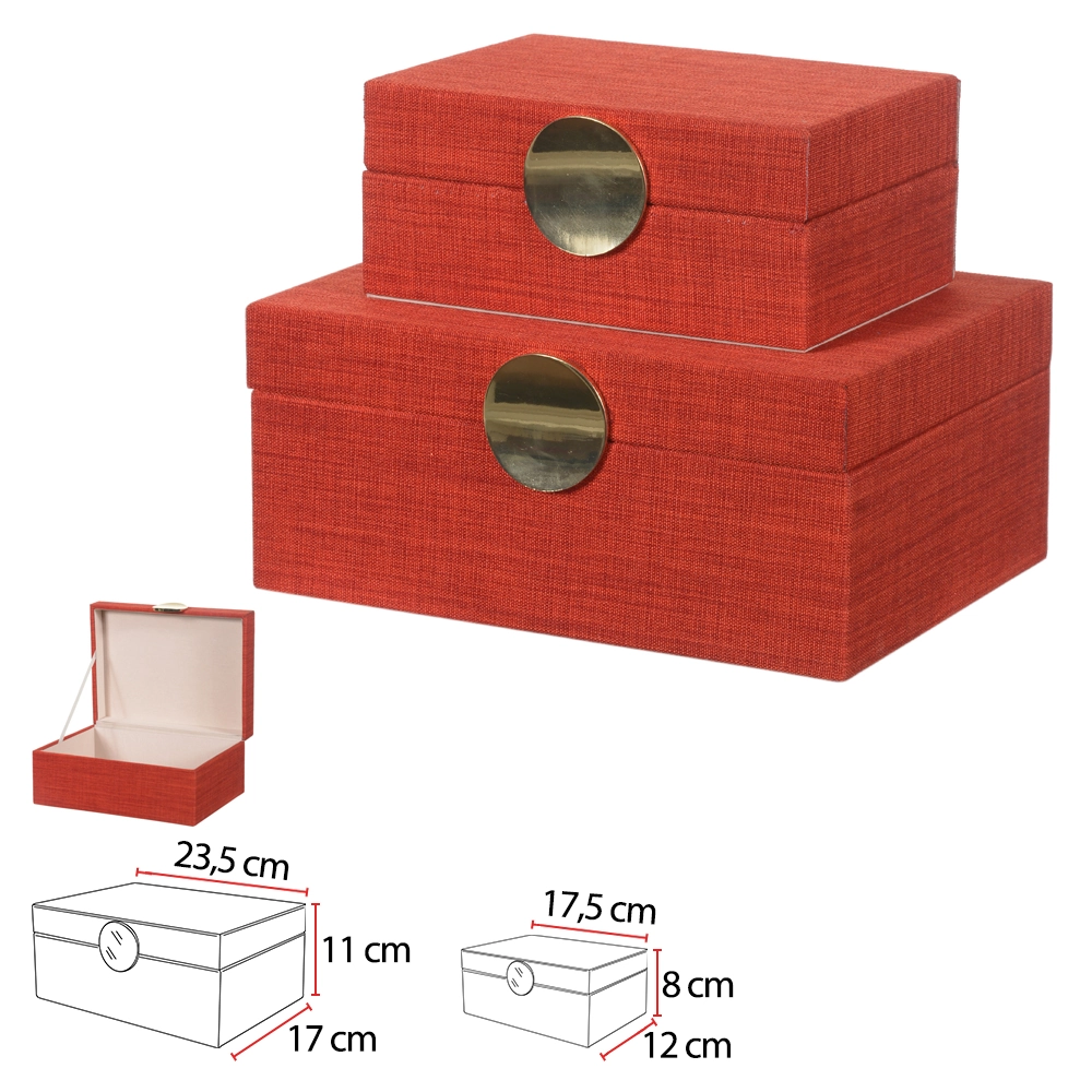 Caixa Maira Tecido 2pcs Laranja 11x23.5x17cm 75204002 Dea