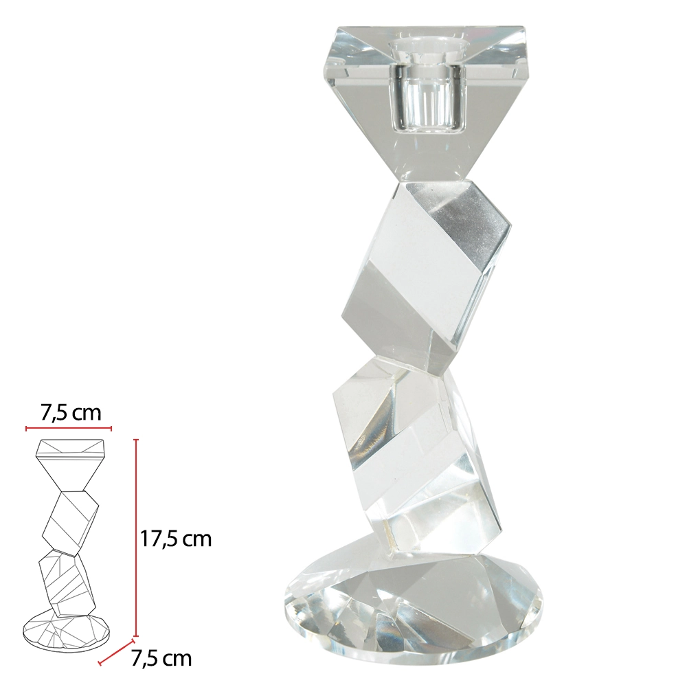 Porta Vela Cristal Transp 17.5x7.5x7.5cm 78828001 Dea