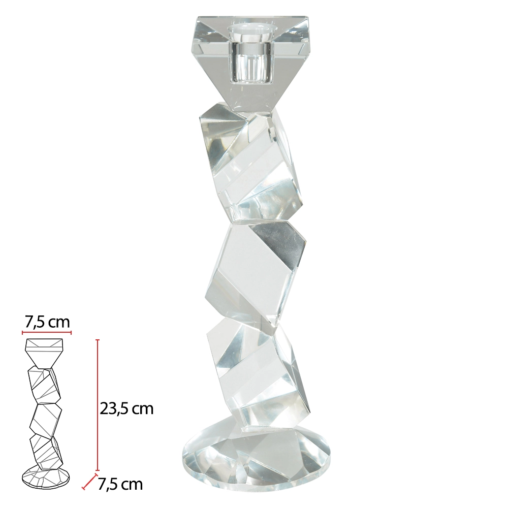 Porta Vela Cristal Transp 23.5x7.5x7.5cm 78829001 Dea