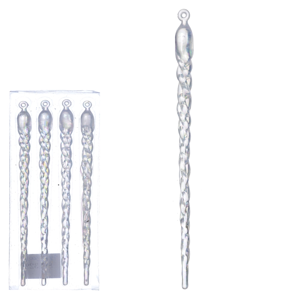 Enfeite Pingente Natal 4un Transp 21cm 78993001 Dea