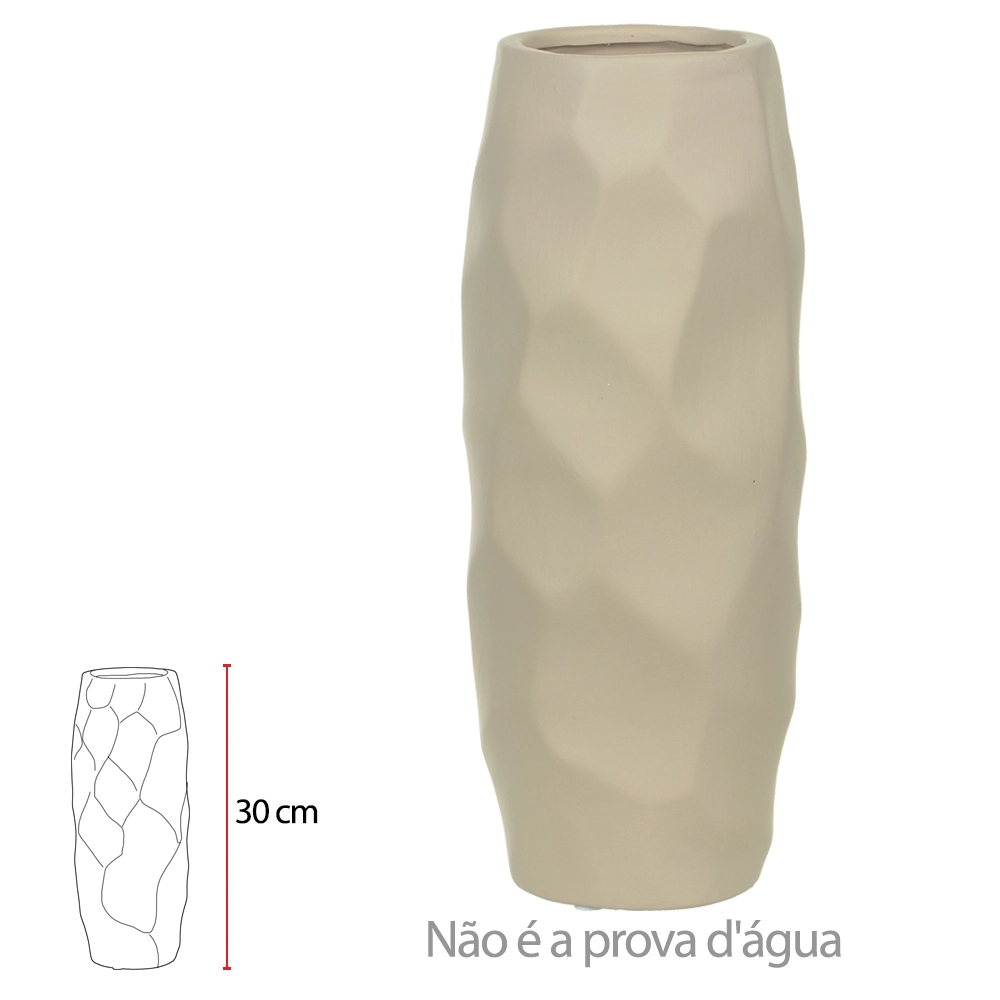 Vaso Decorativo Ceramica Terracota Bege 30cm 12d Florarte Vol. 5