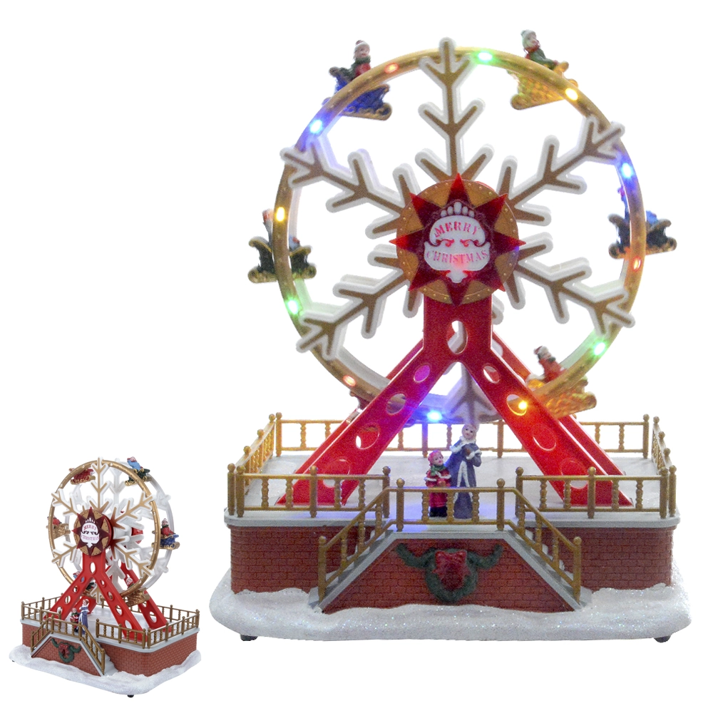 Enfeite Natal Resina Parque Colorido Pilha 23x18x28cm 79077001 Dea