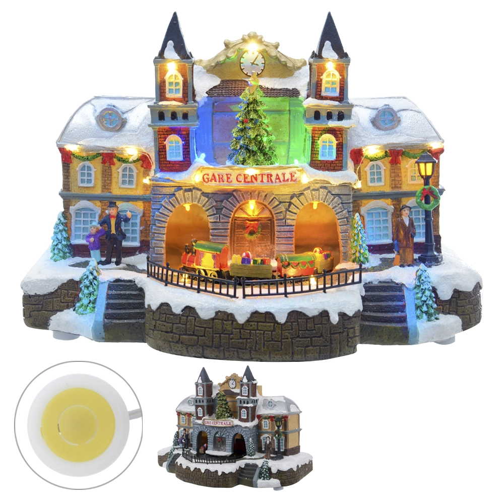 Natal Resina Bivolt Casa Colorido 36.5x22.5x26.5cm 79078001 Dea